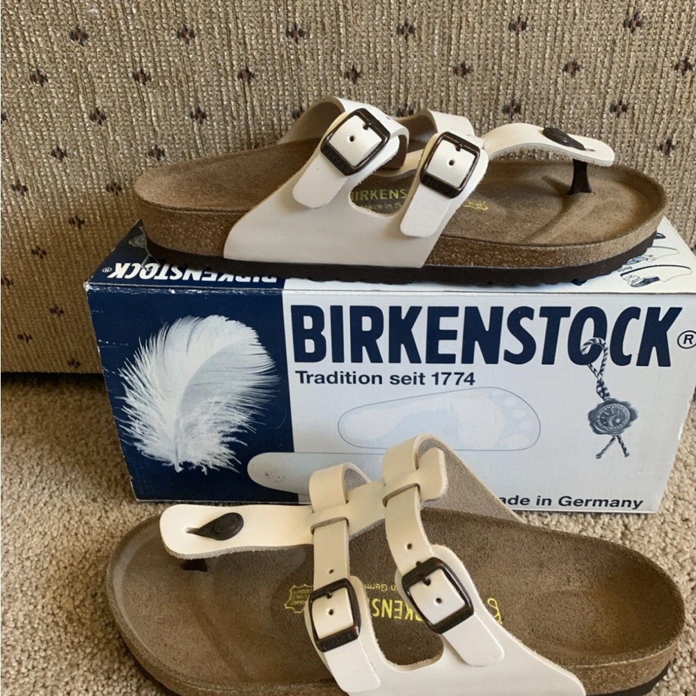 Birkenstock Pearl White Sandals, Sparta, size 41, new